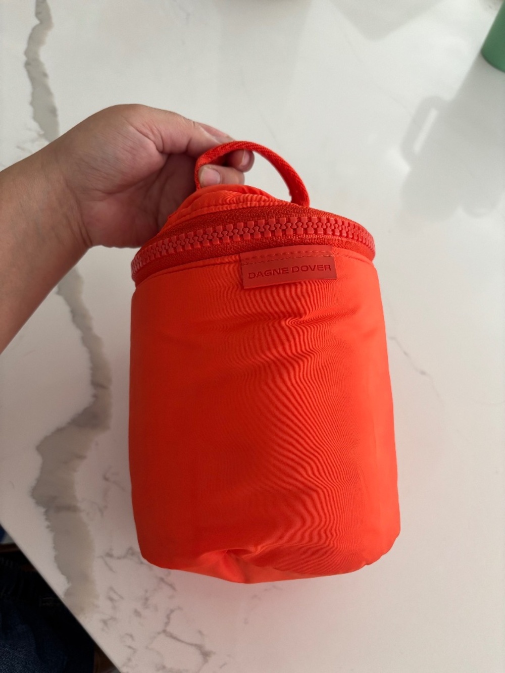 DAGNE DOVER MILA Bright Orange Large Size Toiletry Bag - Picture 2 of 6